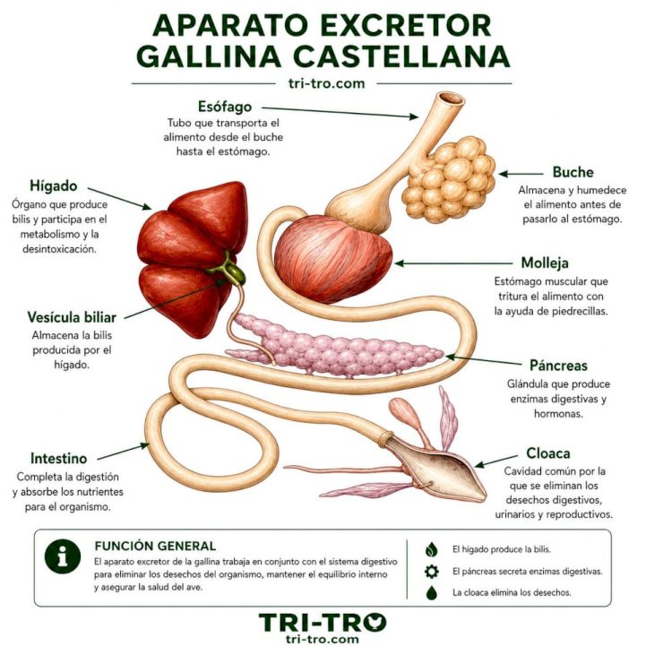 Aparato excretor gallina castellana