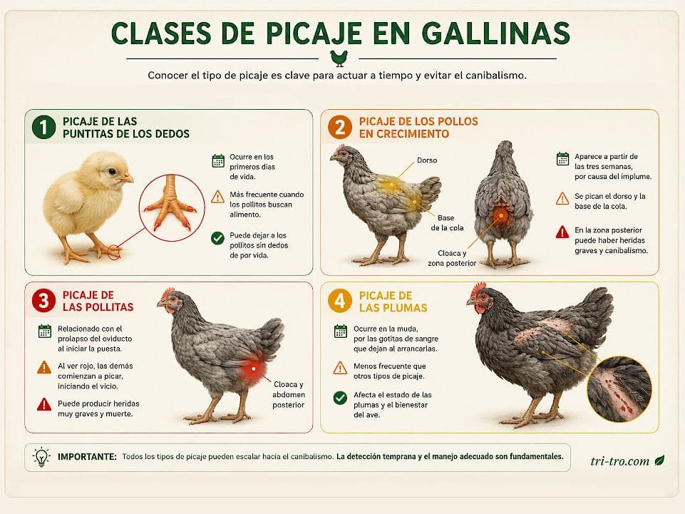Clase de picaje en gallinas