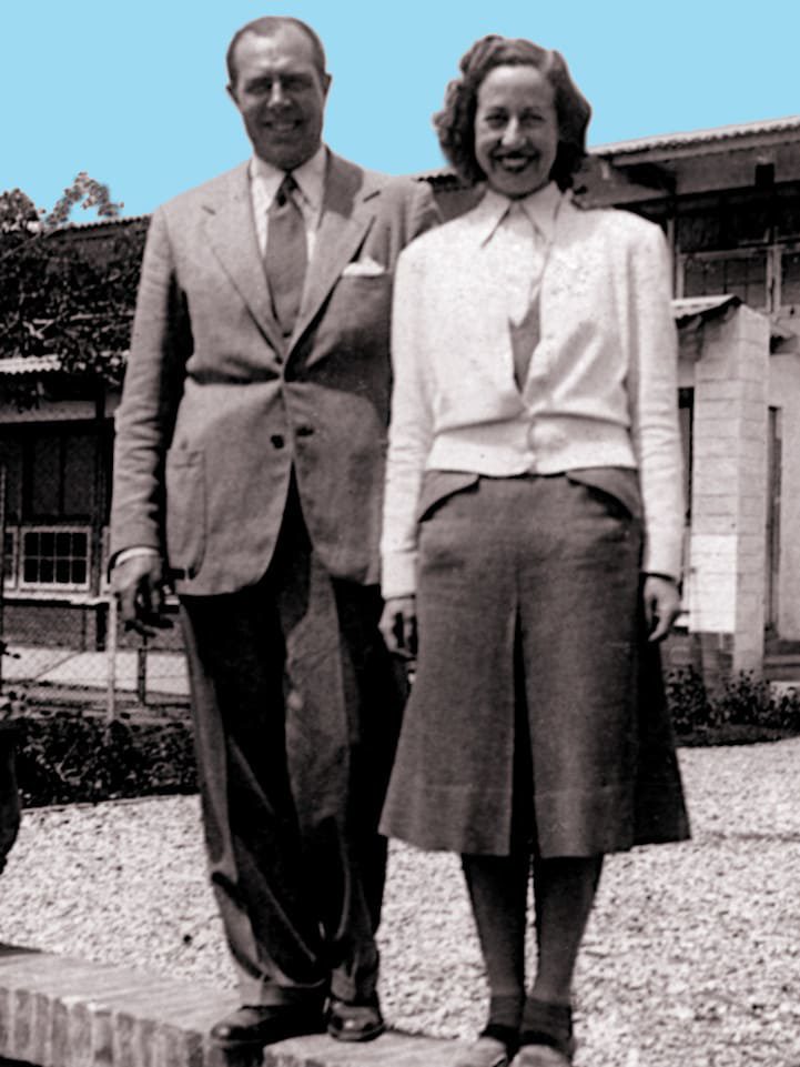 Josep Colominas Vergés y Rosa Álvarez. foto coloreada.