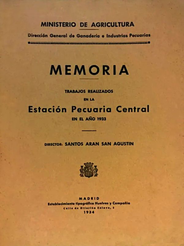 Memoria, Trabajos realizados en la Estación Pecuaria Central en el año 1932