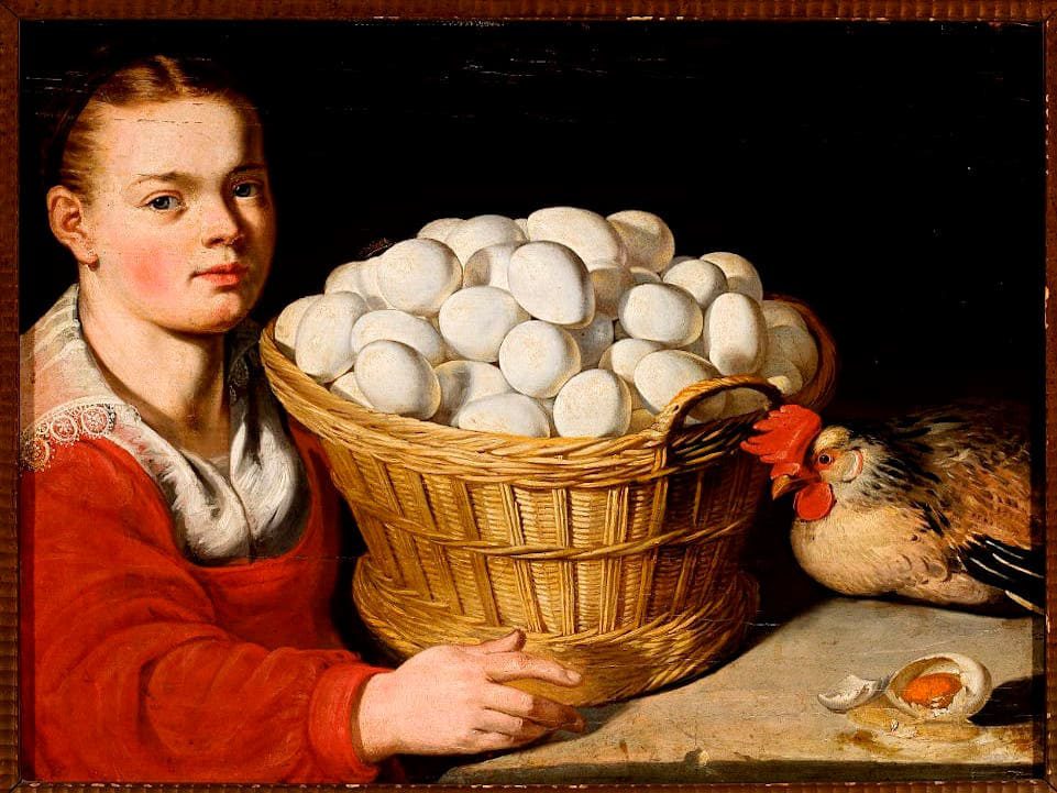 Muchacha con la cesta de huevos. Joachim Beuckelaer (1533-1574)