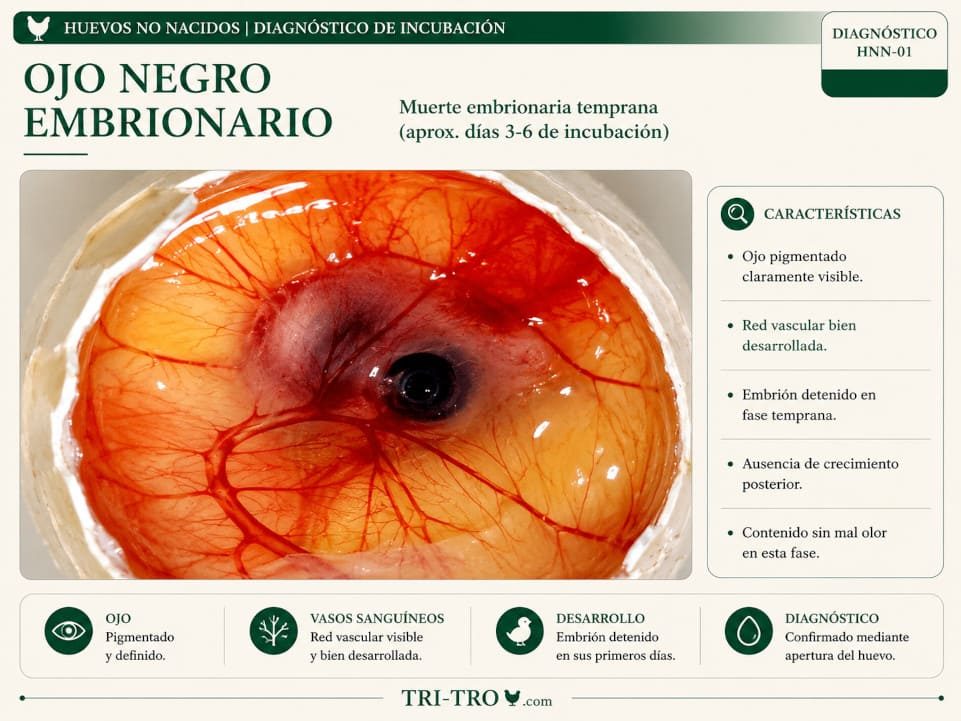 Ojo Negro, nótese el desarrollo temprano de alas y piernas en esta etapa.