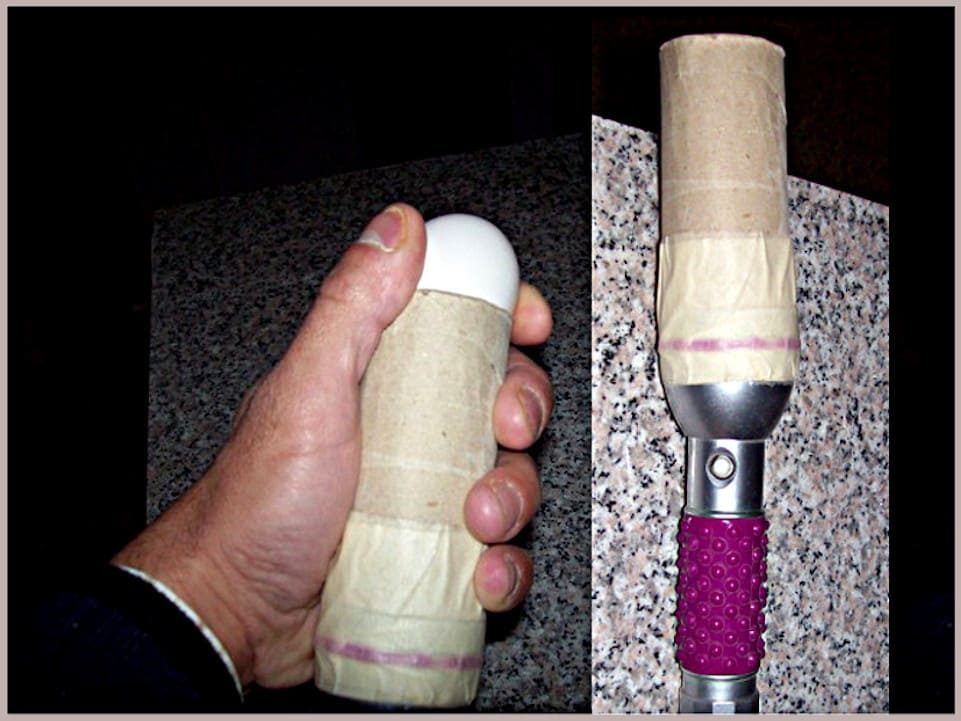 Ovoscopio casero con linterna