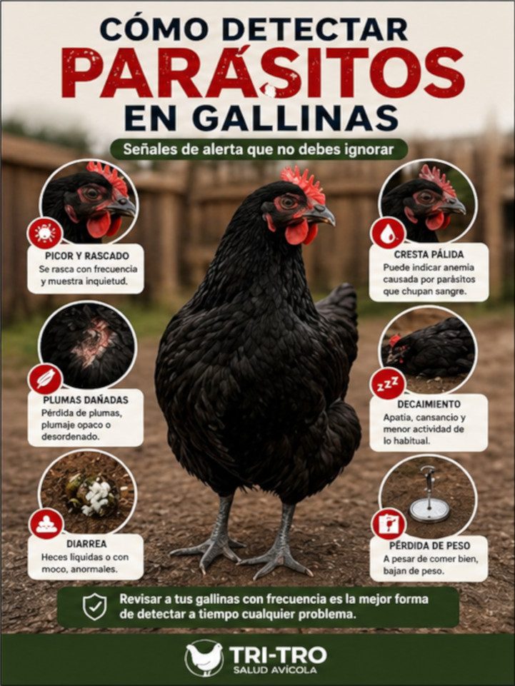 Parasitos en gallinas.