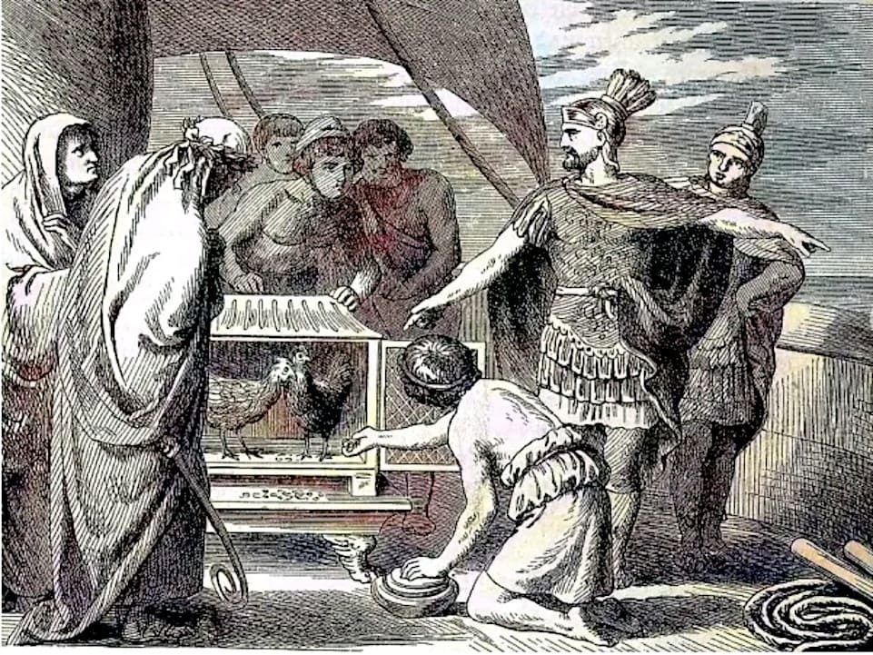 Publius Claudius Pulcher y los pollos sagrados.