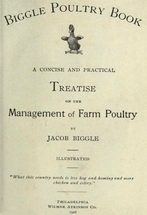 Primera pagina. Las aves de corral Jacob Biggle 1906