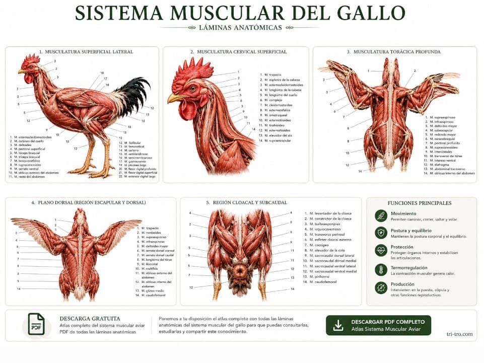 Sistema muscular del gallo