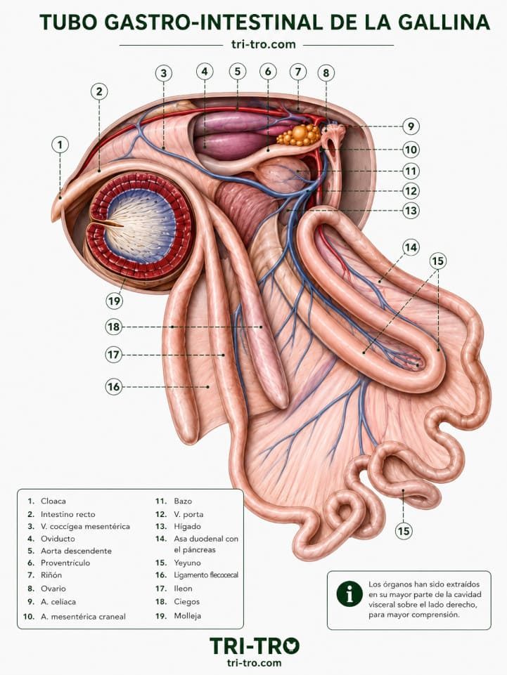 Tubo-gastro-intestinal-de-la-gallina.