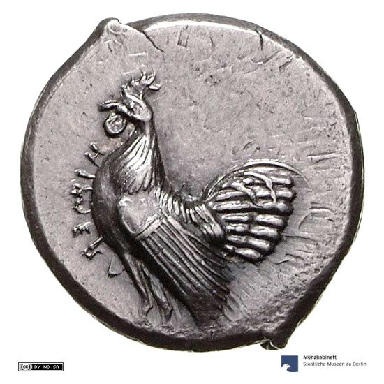 Moneda dracma plata de Himera. Münzkabinett, Staatliche Museen zu Berlin